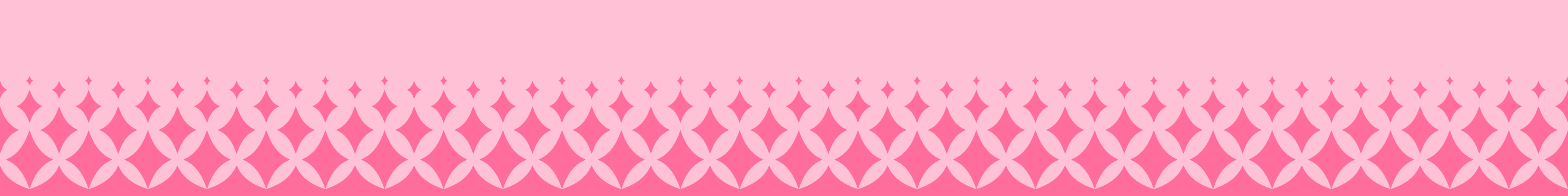 A repeating geometric pattern of pink and magenta shapes arranged in rows against a light pink background, creating a decorative border effect along the bottom of the image.