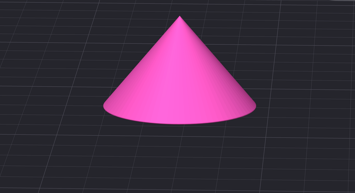 Pink cone on a grid background