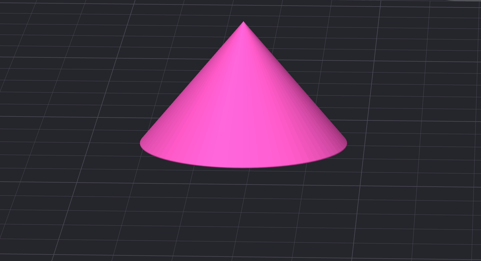 Pink cone on a grid background