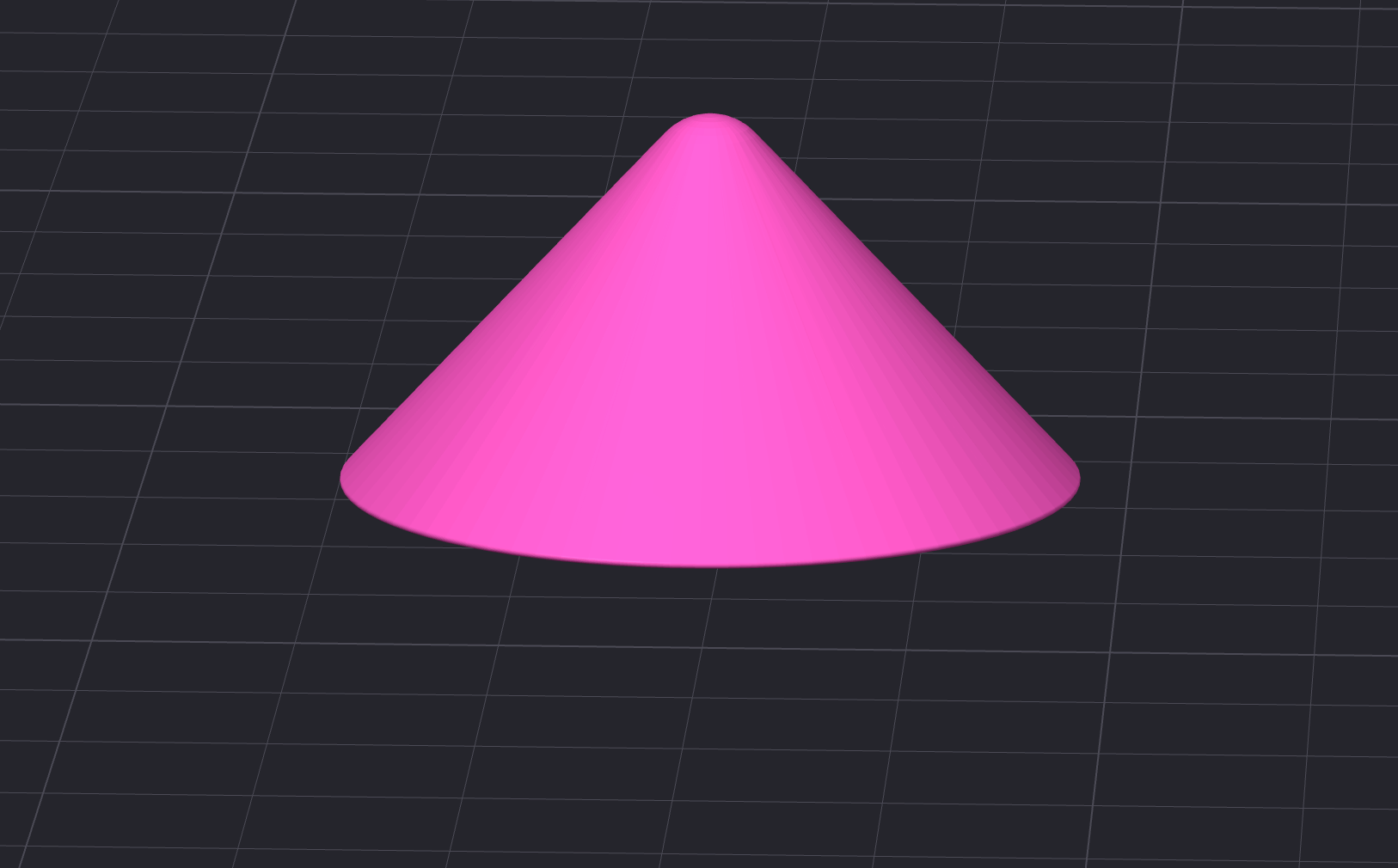 Pink cone on a grid background
